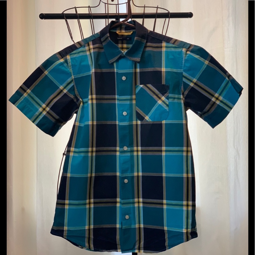 GapKids boys turquoise button down shirt